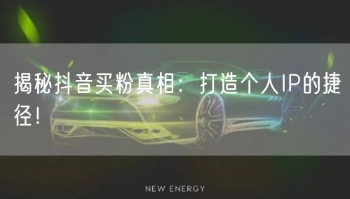 揭秘抖音买粉真相：打造个人IP的捷径！