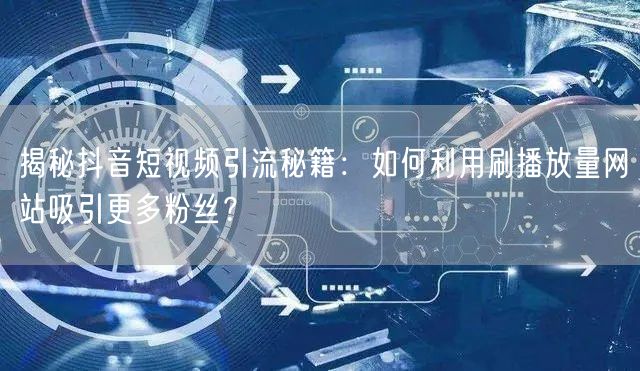揭秘抖音短视频引流秘籍：如何利用刷播放量网站吸引更多粉丝？