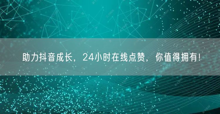 助力抖音成长，24小时在线点赞，你值得拥有！
