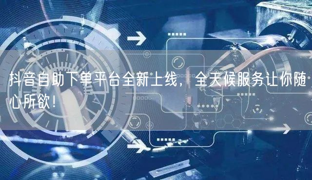 抖音自助下单平台全新上线，全天候服务让你随心所欲！