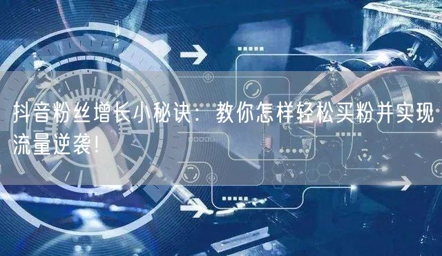 抖音粉丝增长小秘诀：教你怎样轻松买粉并实现流量逆袭！
